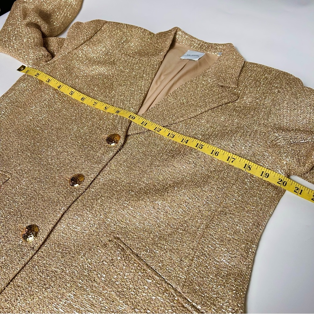St. John gold knit blazer - Picture 5 of 13